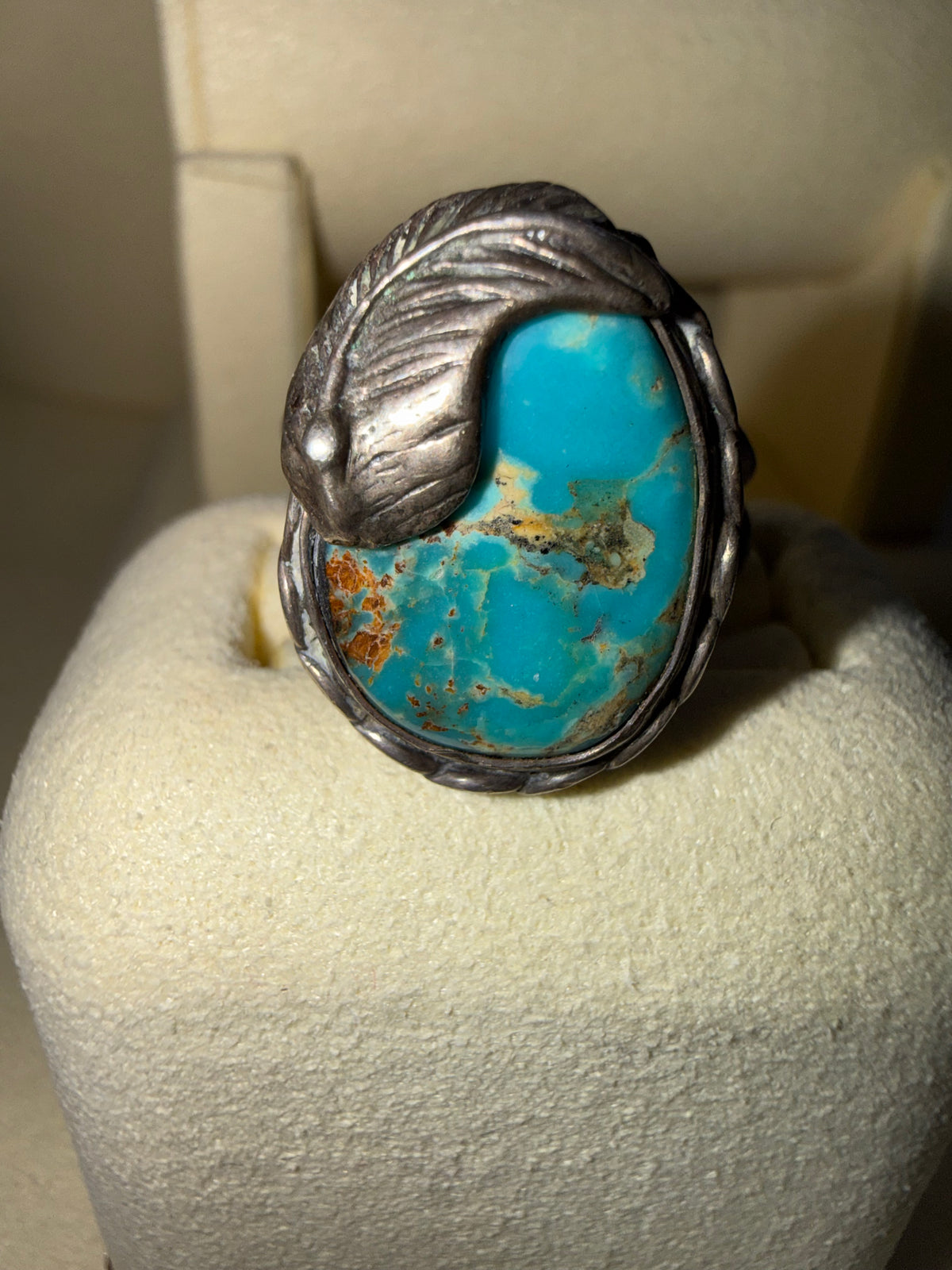 Turquoise Feather SS Ring