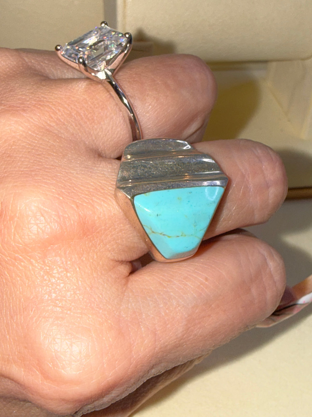 Turquoise Cabochon SS Ring