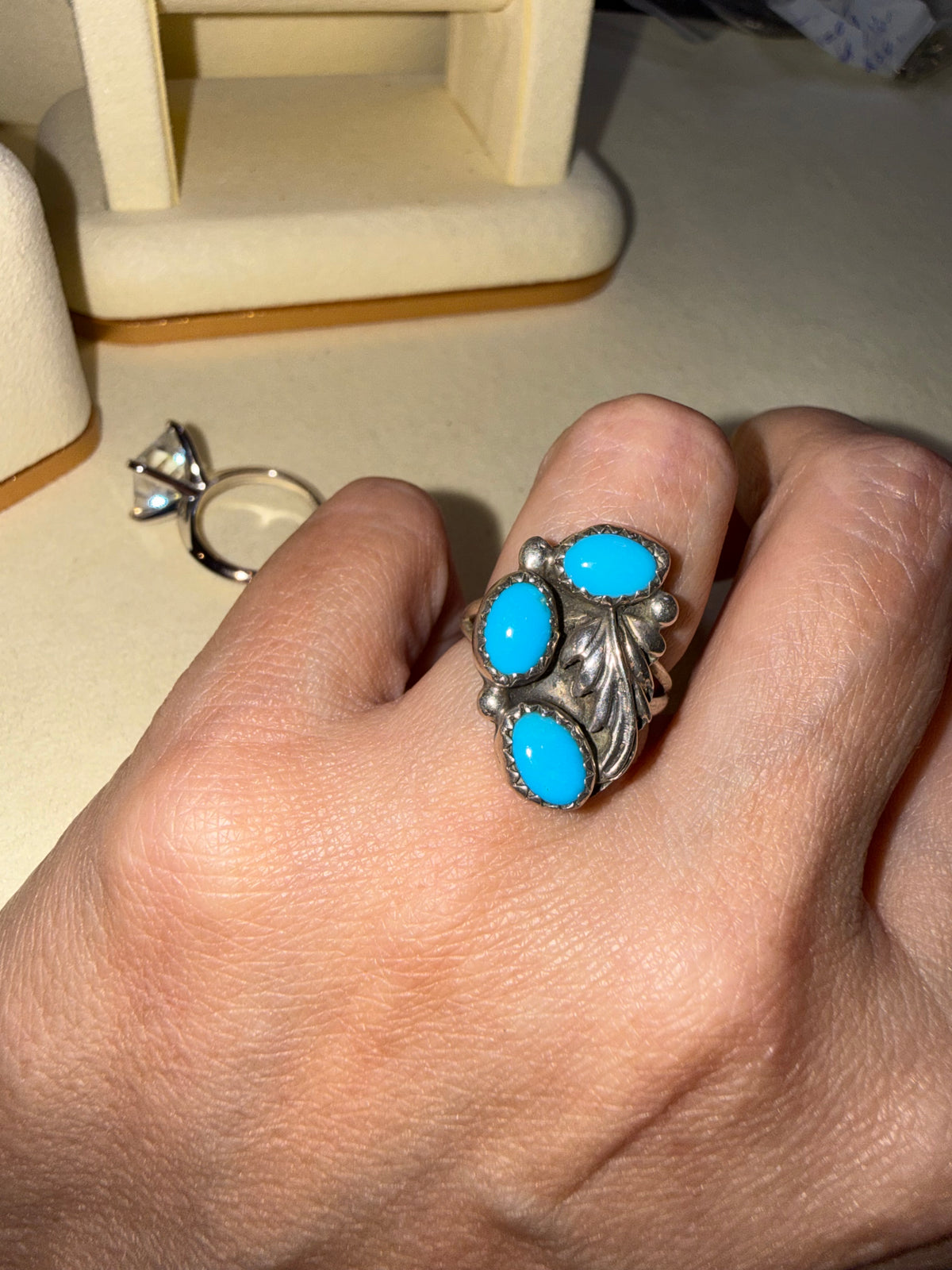 Turquoise Multi Oval SS Ring