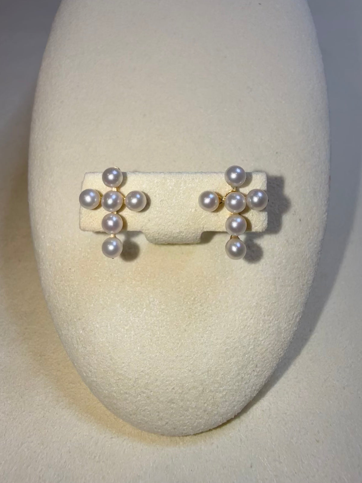 Pearl Cross 14KT Earrings